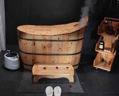 China Home Eco - Friendly Wooden Sauna Tub Shower Soaking Bathtub Japanese Sauna for sale