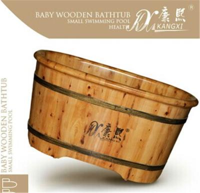 China KX-09 Wooden Small Size Cedar Baby Spa Freestanding Bathtub for sale