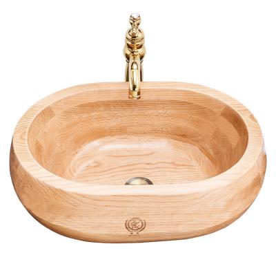 China Europ Luxury Hotel Sink Bathroom Supply Decoration Wooden Basin for sale