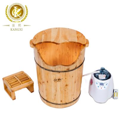 China With Transom Windows Portable Bathtub Foot Bath Spa With Heater Wooden Bath Barrel for sale