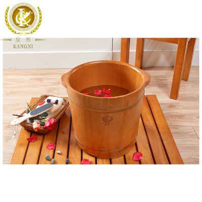 China Eco-friendly Oak Wood Foot Spa Tub For Foot Bucket Foot Tub Foot Bath Wooden Soaking Barrel for sale