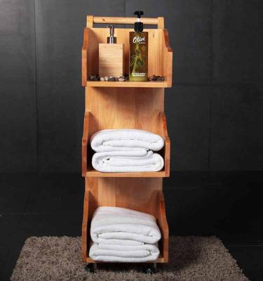 China Single Bathroom Carpet Wooden Trolley Hotel Spa Trolley for sale