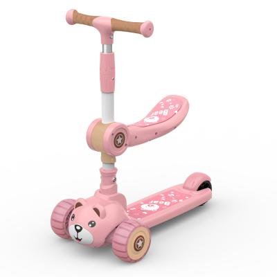 China Best Push Kids Plastic Foldable Kick Scooter For Baby Kids Children Gift 3 Wheel PP+Steel+PU Handlebar Adjustable Height 100kg for sale