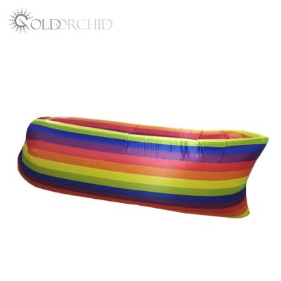 China Hybrid Type 2021 New Outdoor Rainbow Design Waterproof Camouflage Air Sofa for sale