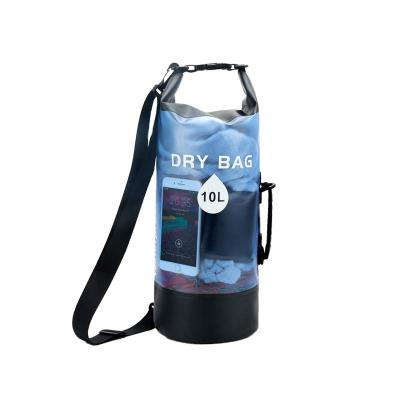 China 10L / 20L Rolltop Office Dry Bag Waterproof PVC Dive Bags Waterproof Transparent Bag for sale