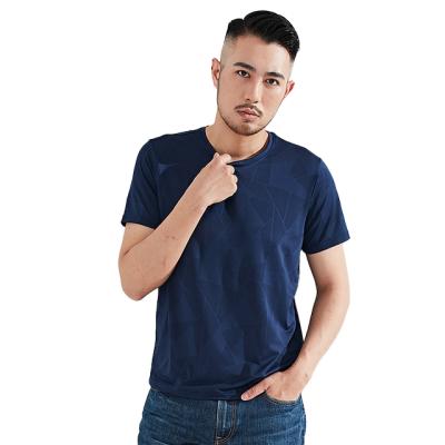 China Regular T-shirt Men's Summer Regular Solid Color Round Half Sleeve Ice Silk T-shirt Slim Fit Women's Shirt Tops for sale