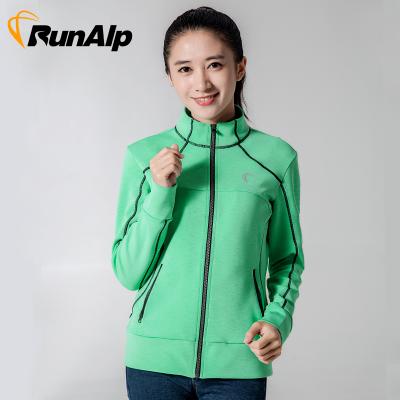 China Custom High Quality Anti-wrinkle Women Fitness Yoga Jacket With Green Color for sale