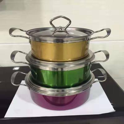 China Sustainable yugoslu stainless steel kitchen equipments cookware pot set soup pot cooking pot sets for sale