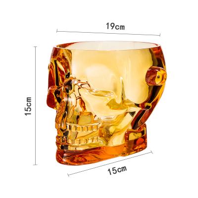 China YUGOSLU Acrylic 1.5L Viable Hot Style Advanced Skull Ice Bucket Personality Bar Creative Single Layer Transparent Ice Bucket for sale