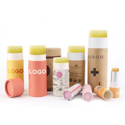 China Biodegradable Manufacturing Custom Design Logo Twisted Push Up Paper Tubes For Lipstick Lip Balm Deodorant Container Packaging for sale