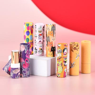 China Biodegradable Eco - Friendly Lipstick Tubes Screw On Round Paper Tube Packaging For Lipstick for sale