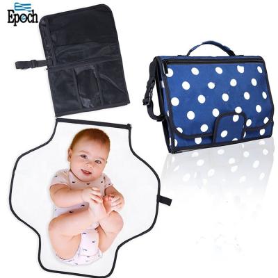 China Cute Portable Baby Diaper Bag Clutch Handbag Dot Print Baby Diaper Pad Changing Pad, Baby Changing Station Mat for sale