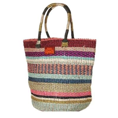 China Wholesale Promotional Lady Rainbow Colorful Color Straw Beach Bag For 2021 Women Summer for sale