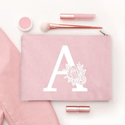 China Fashion Personalized Waterproof Bridesmaid Rose Makeup Bag Wedding Toiletry Bag Maid of Honor Gift Bridesmaids Pouches for sale