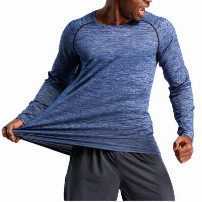 China 2021 Wholesale Sport Wear Long Sleeve T-shirts Breathable Moisture Wicking Gym Sports Shirts For Men for sale