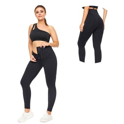 China New Breathable 2021 Gym Fitness Clothing Ladies Leggings With Buckle Women Active Wear Plus Size Yoga Suit for sale