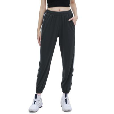 China 2021 Women's Breathable Casual Loose Elastic Waist Sports Pants Loose Ankle-Length Pants Solid Color Sweatpants for sale