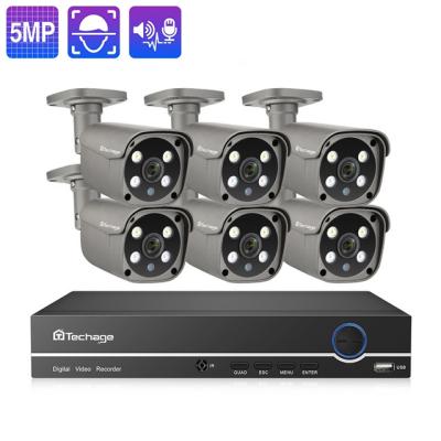 China Shenzhen factory 8ch 5mp integrated line audio kit nvr siren poe system hd 1080p full face detection 2 way color perception audio kit for sale