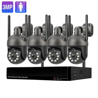 China New 3MP Auto Human Tracking H265+ IP66 PAN-TILT 8CH Security Video Surveillance Heat Resistant Wifi Wireless System 2022 for sale