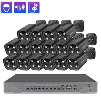 China PAN-TILT 2 Way IP 16CH NVR Kit 5 MP 16 Channels CCTV Security Camera System With Siren Speaker for sale