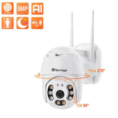 China Human Motion Tracking Outdoor 5MP IR Night Vision AI Full Color Wireless Human Detection Smart IP Ptz Dome Auto Tracking Camera for sale