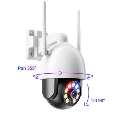 China Human Motion Tracking Wireless Outdoor CCTV 2K/4K 4MP/8MP PTZ Camera Red Blue Light AI Detected P2P for sale