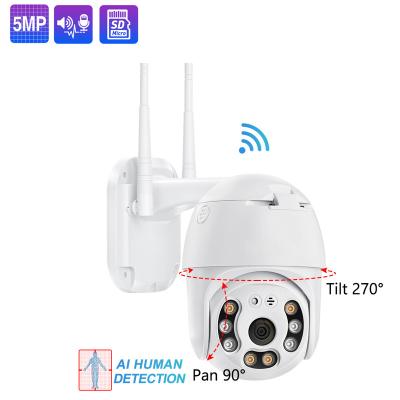 China NIGHT VISION 5Mp PTZ Camera Wifi Dome Camera SD Card Storage AI Human Detection and Two Way Audio CCTV for sale