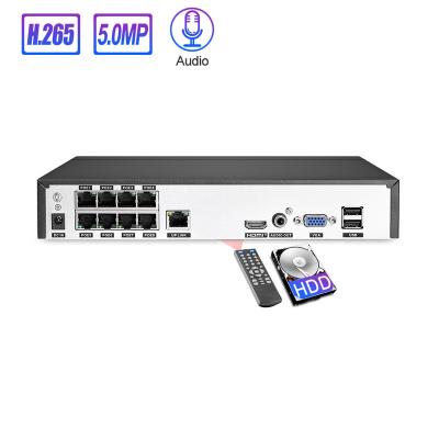 China Metal housing Techage 5mp/8mp 8 channel poe nvr cctv recorder poe camera nvr for poe system for sale