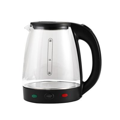 China 360 Degree Boron Glass Rotating High Base 2L Kettle Top Portable Electric Glass Coated Kettle Kitchen Appliances for sale