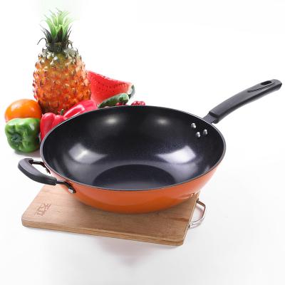 China Sustainable Kitchen Accessories New Product Ceramic Wok Pan Non-Stick Kitchen Restaurant Cooking Casserole Large for sale