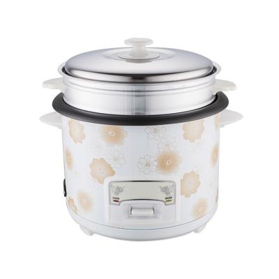 China Wholesale 1.8L Hotel Flower White Printing Rice Cooker Keep Warm Rice Cooker With Steamer for sale