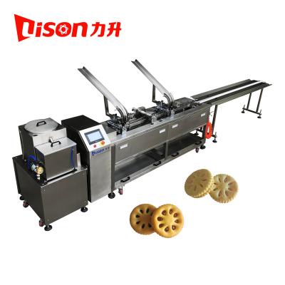 China Snack Factory CE Small Scale Cream And Jam Filling Cookie Squeezing Machine With Conveyor for sale