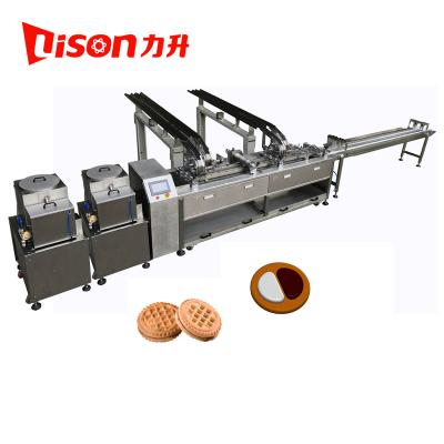 China Snack Factory Two Color Cream Filled Sandwich Cookie Making Machine Price for sale