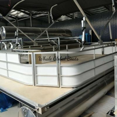 China DIY Pontoon Work Barge River Pontoon Boat Household Part Customized Aluminum Boat for sale