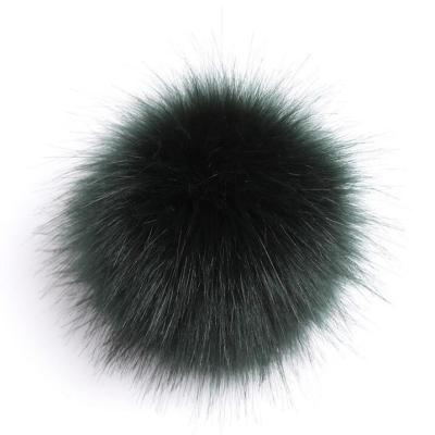 China Fashion Accessories Dark Green Colorful Plush Furry Puffs Springs Summer DIY Charms Purse Hats Faux Fur Pompom Balls for sale