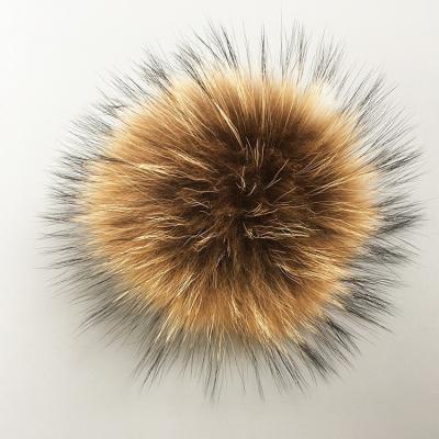 China Wholesale Bag Beanie Hat Genuine Raccoon Fur Pom Poms Factory Auto Upholstery 15cm for sale