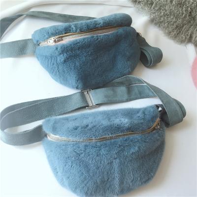 China Other fashion women real mink fur pussy packs rex rabbit fur waist bags fur pussy bags for sale