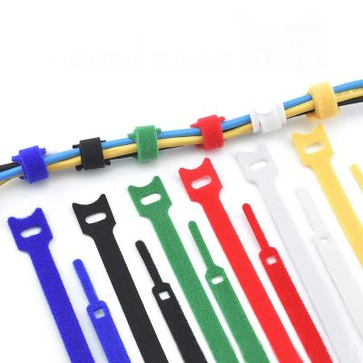 China Sustainable Reusable Tying Band Cables Wraps Straps Cable Ties Double Side Adjustable Hook And Loop Strap Bags Black Shoes Custom Colors for sale