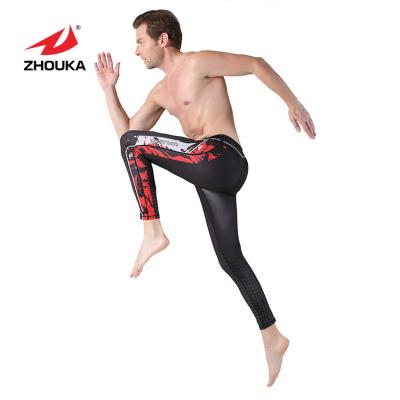 China High-end Men's Fashion Compression Tight Shiny Pants Gym Design Sportswear Breathable Yoga Pants for sale