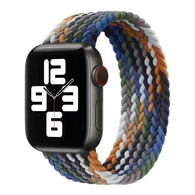 China Luxury Ready to Ship 44mm 40mm 38mm 42mm Braided Fabric Nylon Belt Elastic Strap for Apple Watch Band for sale