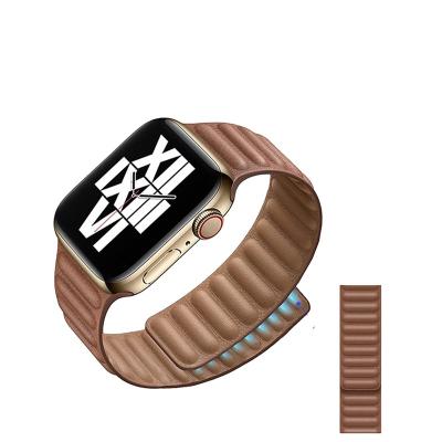 China China Suppliers Luxury Genuine Smart Watches Durable Waterproof For Apple Watch Series 7 Leather Band 45Mm for sale