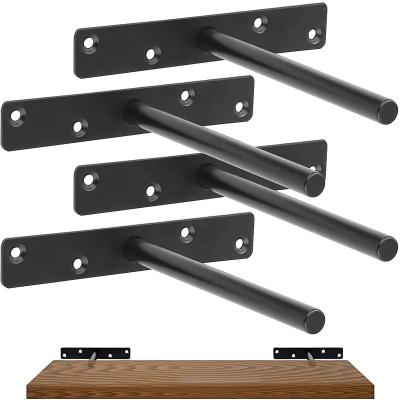 China Steel Luxury Metal Iron Wall Decorative Floating Shelf Brackets For Shelves Strong Support Heavy Duty for sale