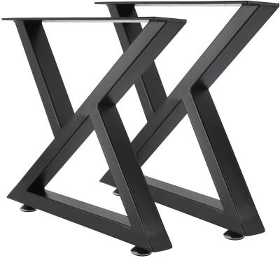 China X Shaped Black Computer Desk Easy Installation Cast Metal Table Legs Industrial Kitchen Table Furniture Legs For Home for sale