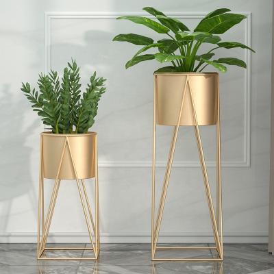 China Modern Nordic Style Modern Pots For Plants Standing Indoor Gold Plant Stand Metal Flower Plant Stand For Garden for sale