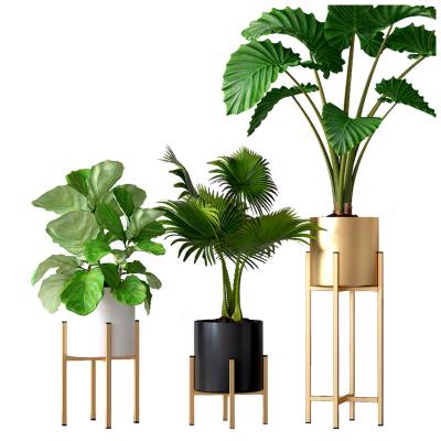 China Easy Installation Modern Nordic Style Pots For Plants Holding Gold Plant Stand Black White Indoor Metal Flower Plant Stand For Garden for sale