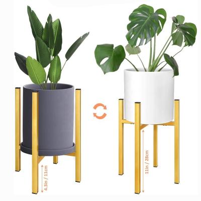 China Modern Adjustable Indoor Outdoor Black Flower Stand Metal Plant Holder Gold Detachable Flower Stand For Garden Decoration for sale