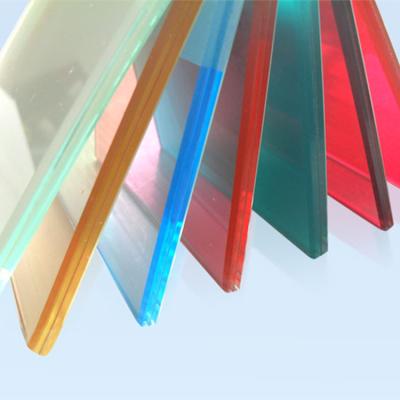 China Chinese 5.5mm factory price mercury glass green blue brown color laminated glass for building for sale