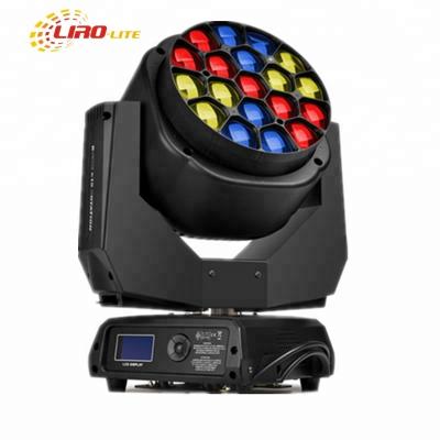 China Stage Rgbw Zoom Beam Wash 19pcs k10 b Bee Eye Moving Head Led Stage Light for sale