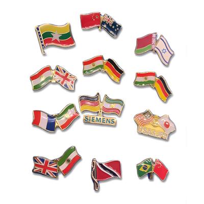 China China wholesale high quality metal soft enamel national flag lapel pin for any country for sale