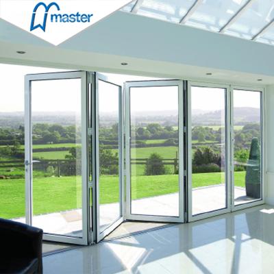 China 2022 Most Product Accordion Doors Design Bi Folding Door Price Aluminum Patio Windproof Folding Doors With High Quality for sale